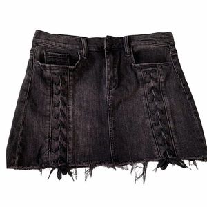 BLACKNYC Mystique Mini Skirt Lace Up Front Tie